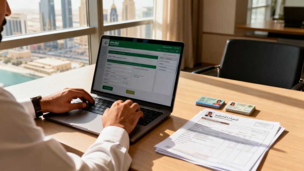 entrepreneur submitting vat registration online
